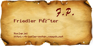 Friedler Péter névjegykártya